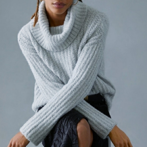Anthropologie Maeve Cowl Neck Chunky Knit Sweater - Picture 3 of 8